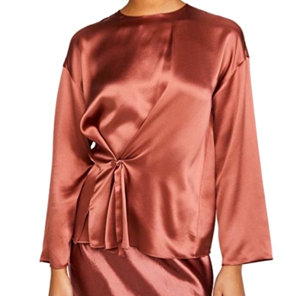Vince silk top, size medium, knot front silk blouse